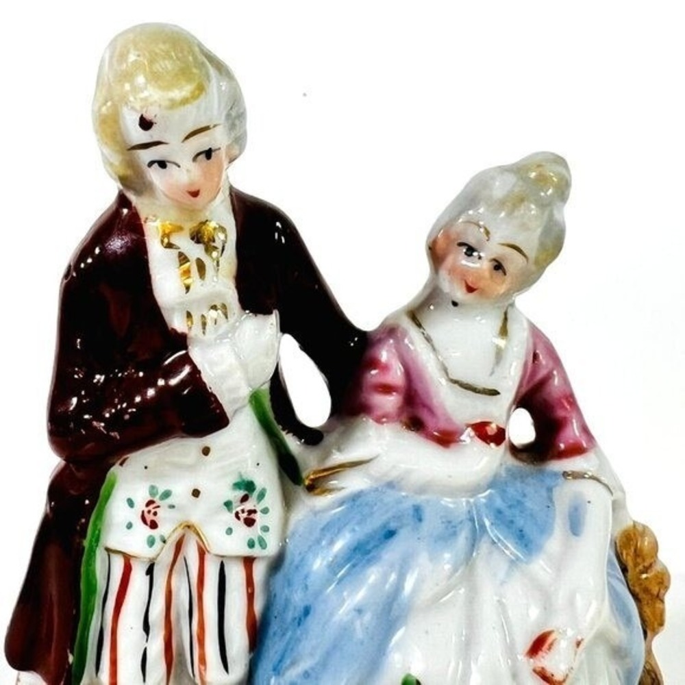 Vtg Occupied Japan Couple Traditional Attire Figurine Hand Painted Ceramic